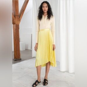 & Other Stories Yellow Faux Wrap Skirt - Size 8